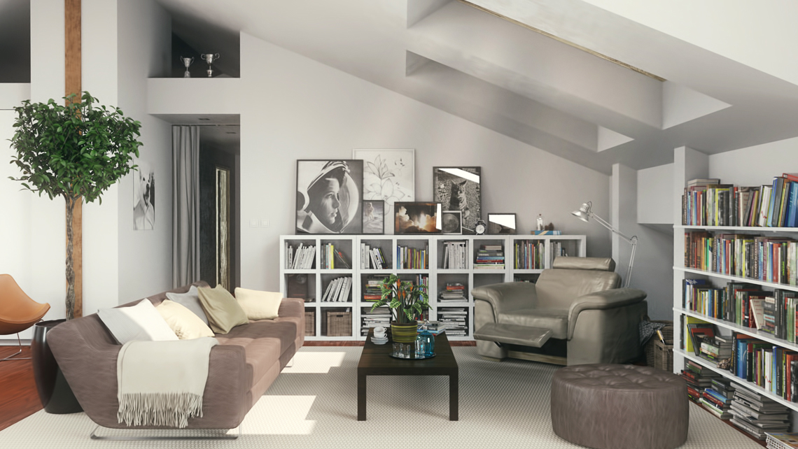 residential living room render